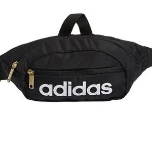 Adidas Trefoil Black Waist Pack/Crossbody bag with Gold Accents